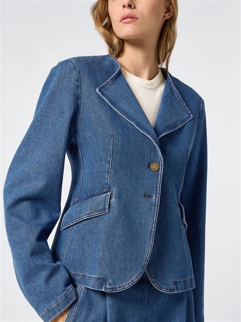 Mid Blue Denim Blazer Blue Jacob Coh N Us