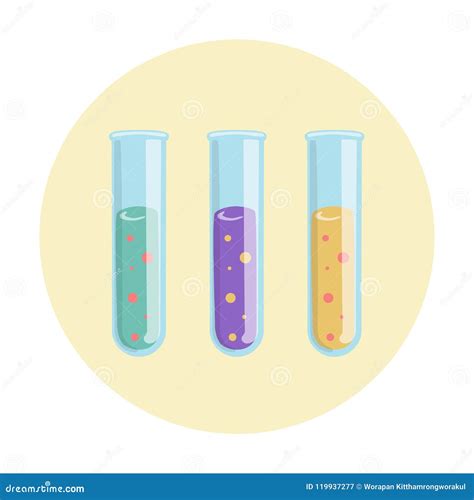 Three Test Tubes Lab Equipment Stock Illustration Illustration Of