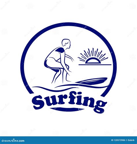 Vector Illustration Of Surfing Logo Stock Vector Illustration Of