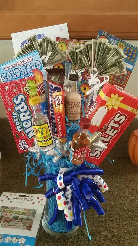 My Nephews 21st Birthday I Made A Bouquet Made Of Candy Scratchers