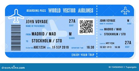 Boarding Pass Vector Stock Vector Illustration Of Airlines 154504943