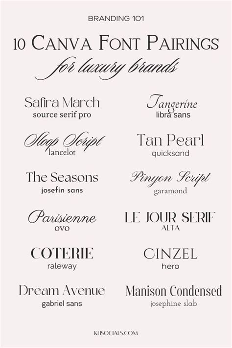 10 Best Free Canva Font Combinations For Luxury Brands In 2024 Font