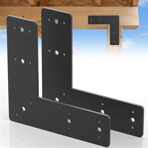 2pcs 10x10 L Shape Flat Bracketl Black Mending Plate