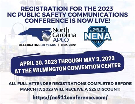 Registration For The 2023 Nc Public Safety Communications Conference Is