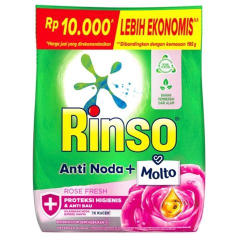 Jual Rinso Molto Anti Noda Deterjen Bubuk Rose Fresh 400g Shopee