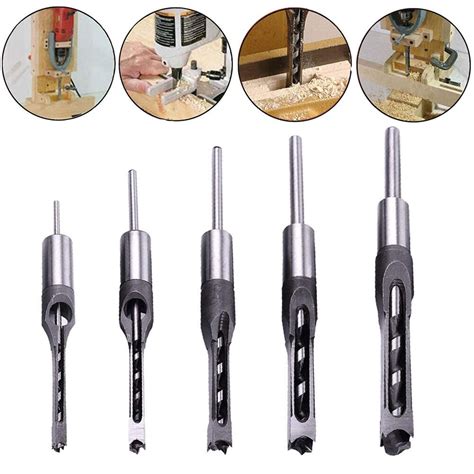 Woodworking Tools Mortising Chisel Square Hole Drill Bit Cutting Anti