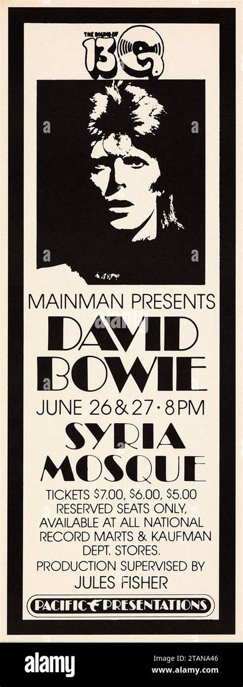 David Bowie Syria Mosque Pittsburgh Pennsylvania Concert