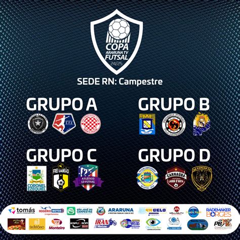 Copa ArarunaTV de Futsal 2024 2025 confira como ficaram os grupos após