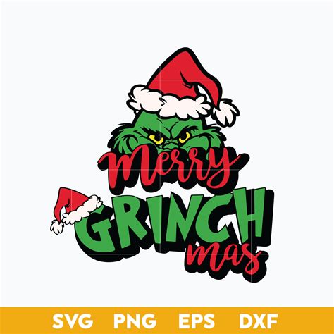 Merry Grinchmas Svg Grinch Santa Hat Svg Christmas Svg Png Inspire
