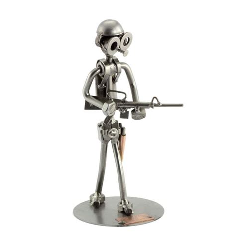 Industrial Statuette Recycled Nuts And Bolts Figurines Profession