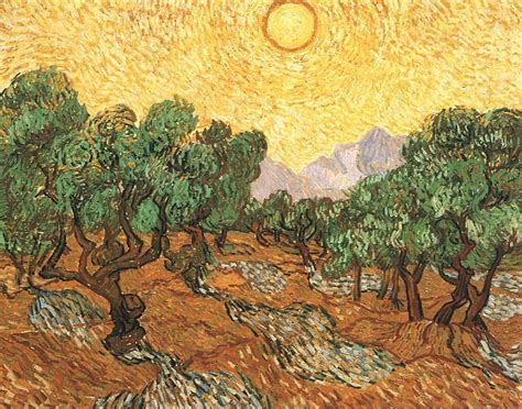 Vincent Van Gogh The Paintings Olive Trees With Yellow Sky And Sun