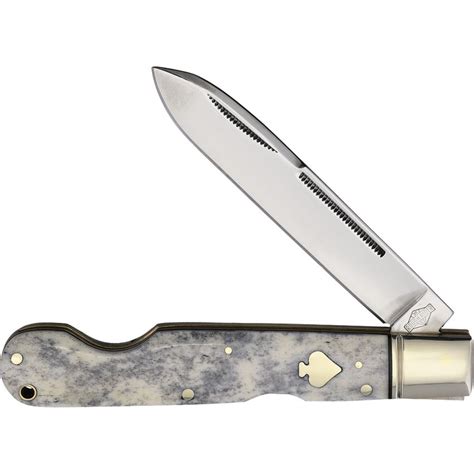 Rough Rider 2482 Easy Open Lockback Knife Gray Handles Knife Country Usa