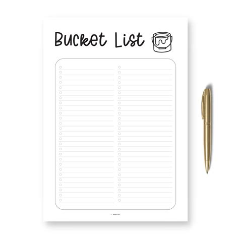 Bucket List Template Printable – mrsneat