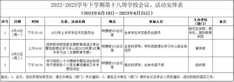 2022 2023学年下学期第十八周学校会议、活动安排表（2023年6月19日—2023年6月25日） 桂林医学院官网