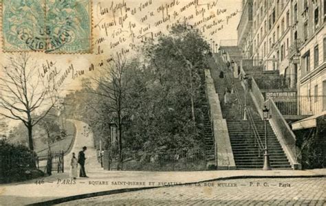 Carte Paris Square Saint Pierre Et Escalier De La Rue Muller Montmartre