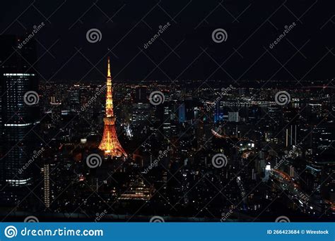 Tokyo Tower In The Special Wards Of Tokyo Japan At Night Stock Photo