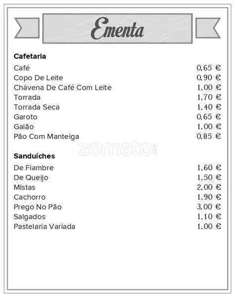 Menu Em Cantinho De Alc Ntara Restaurante Lisboa