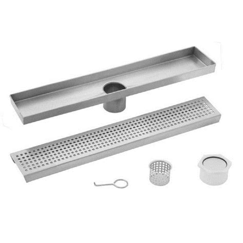 Cahaba 26 In Stainless Steel Square Grate Linear Shower Drain Casp26