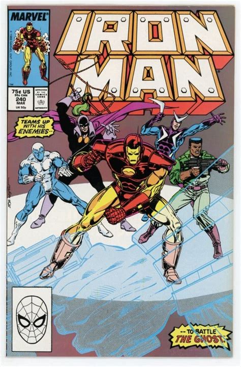 Iron Man 240 Vf 8 0 Marvel 1989 Copper Age Ghost James Rhodes Comic