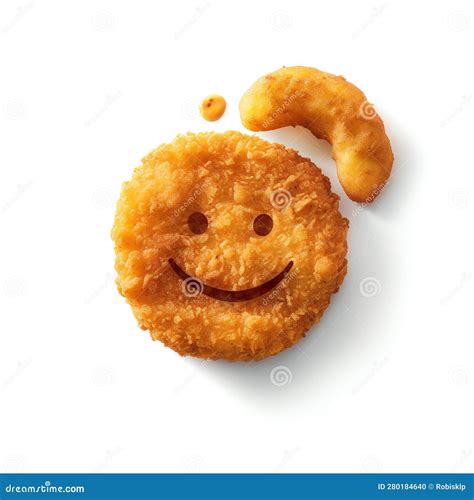 Smiley Face Chicken Nugget Cartoon Stock Photo