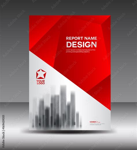 Red And White Cover Design Annual Report Cover Vector Illustration