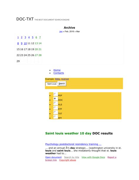 Saint Louis Weather 10 Day - DOC documents - DOC