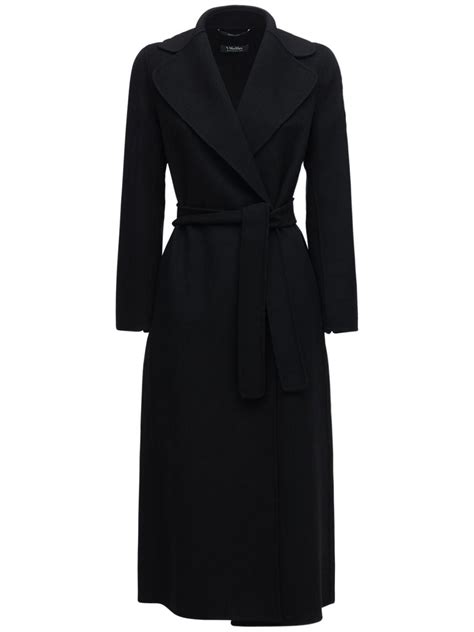 Max Mara Poldo Belted Wool Coat In Black Lyst