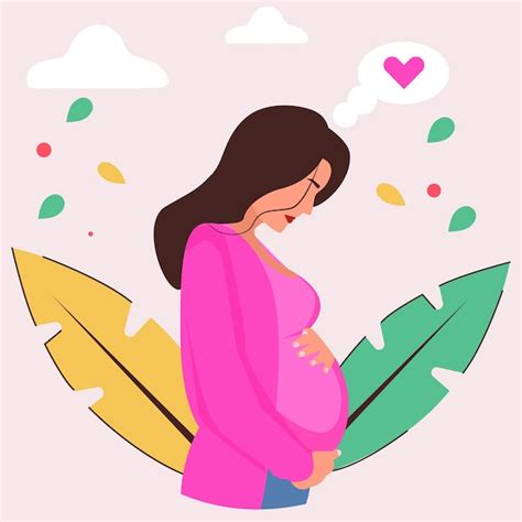 Premium Vector Pregnant Woman Flat Vector Illustration