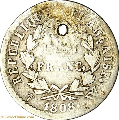 Demi franc tête laurée République Napoléon Ier 1808