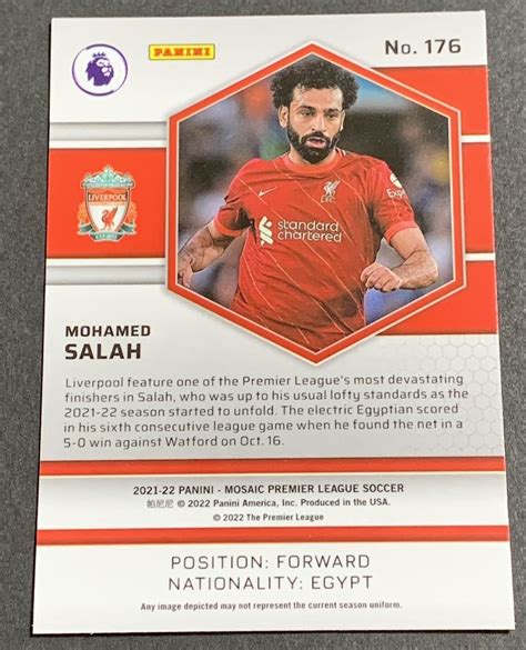 Panini Mosaic Premier League Mohamed Salah No Liverpool