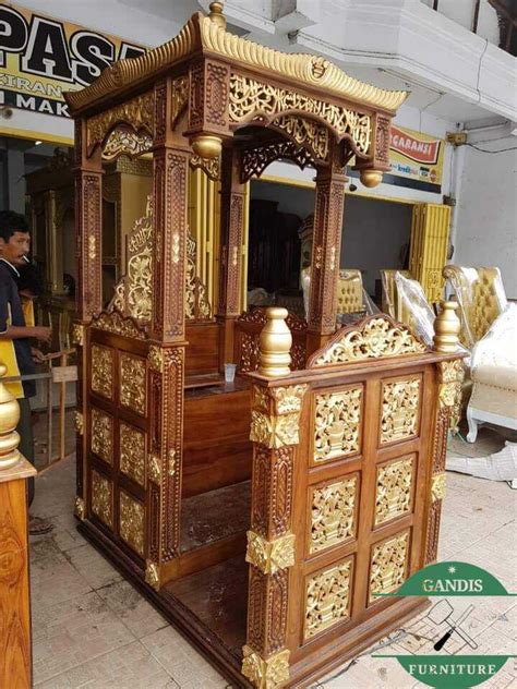 Mimbar Masjid Kaligrafi Kayu Jati Jepara Furniture Jepara 2021