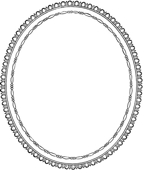 Oval Picture Frames Clipart / Double Oval Border M-61 : Rubber Art-Stamps : Decorative ...