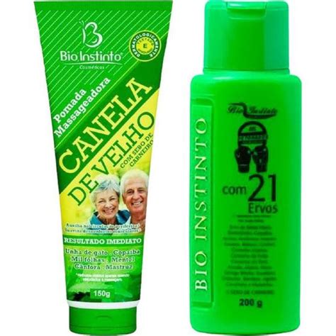 Kit Pomada Massageadora Canela De Velho Gel Detonador 100g Bio