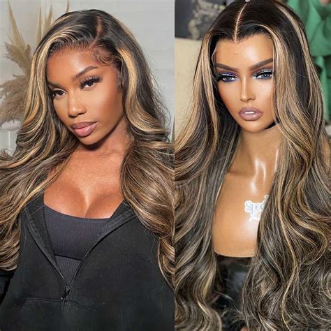 Amazon FB 27 Balayage Highlight 13x6 Lace Front Wigs Human Hair