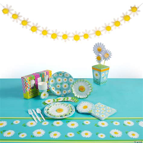Daisy Party Deluxe Tableware Kit For 8 Guests Oriental Trading