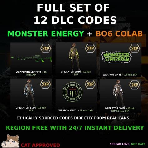 TOP Call Of Duty Black Ops 6 Monster Energy Full Set 12 DLC Operator