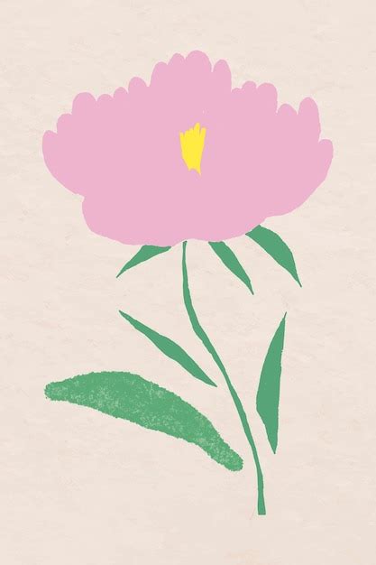 Ilustración botánica de vector dibujado a mano de flor rosa Vector Gratis