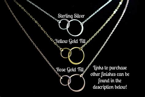 Sterling Silver Infinity Necklace Interlocking Circle Etsy