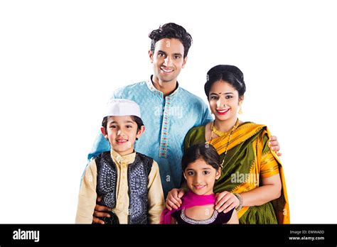 indian Marathi Parents and kids enjoy diwali Festival Stock Photo - Alamy