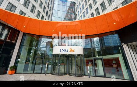 ING House headquarters of ING Bank in financial business district ...