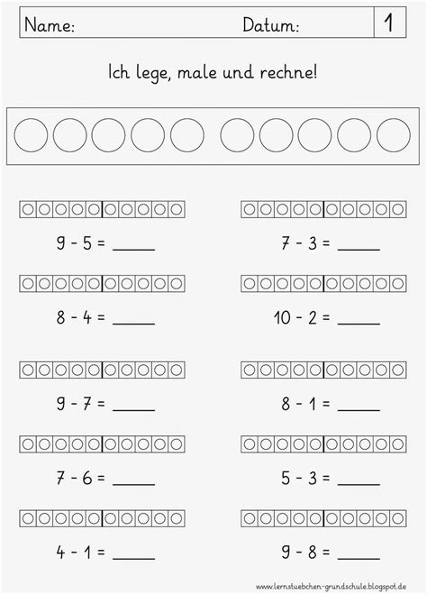 Lernst Bchen Minus Rechnen Im Zr Bis