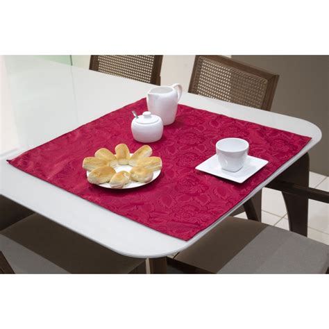 Toalha De Mesa Cobre Mancha Jacquard Quadrada Vermelho X