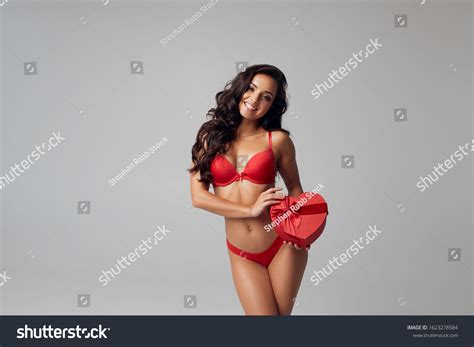 Attractive Sexy Woman Red Lingerie Isolated Stock Photo Shutterstock