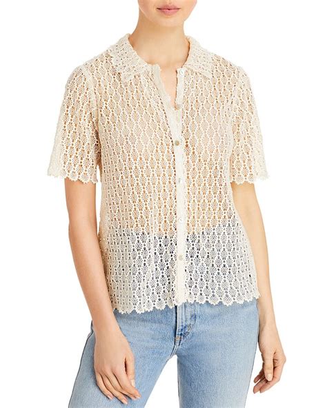 Rebecca Taylor Pina Embroidered Lace Button Front Shirt Bloomingdales