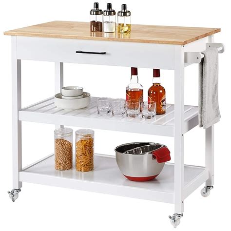 Buy Yaheetech Kitchen Island Kitchen Cart With Wheels Tier Rolling