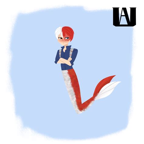 Todoroki Mermaid By Thehopeelias On Deviantart