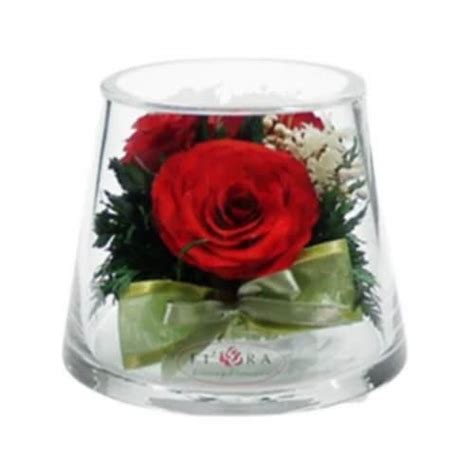 Fiora Flower Long Lasting Red Roses In A Small Taper Up Cylinder Glass Vase 1 Fred Meyer