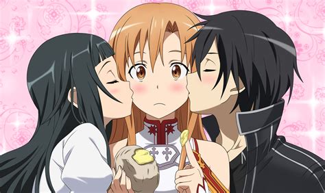 Sao Hd Wallpaper Kirito And Yui Kiss Asuna By たかぽい