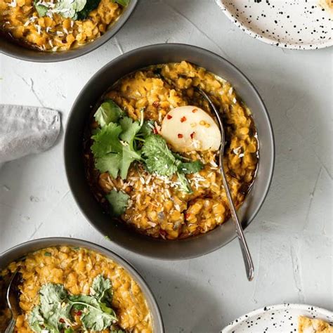 Vegan Turmeric And Red Lentil Dhal Cupful Of Kale