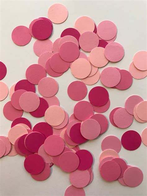 Pink Confetti Shades Of Pink Confetti Table Decor Girl Etsy